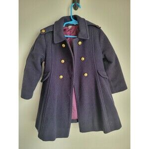 Vintage Rothschild Wool Girl's Coat Dark Navy Size 4 Holiday Dressy